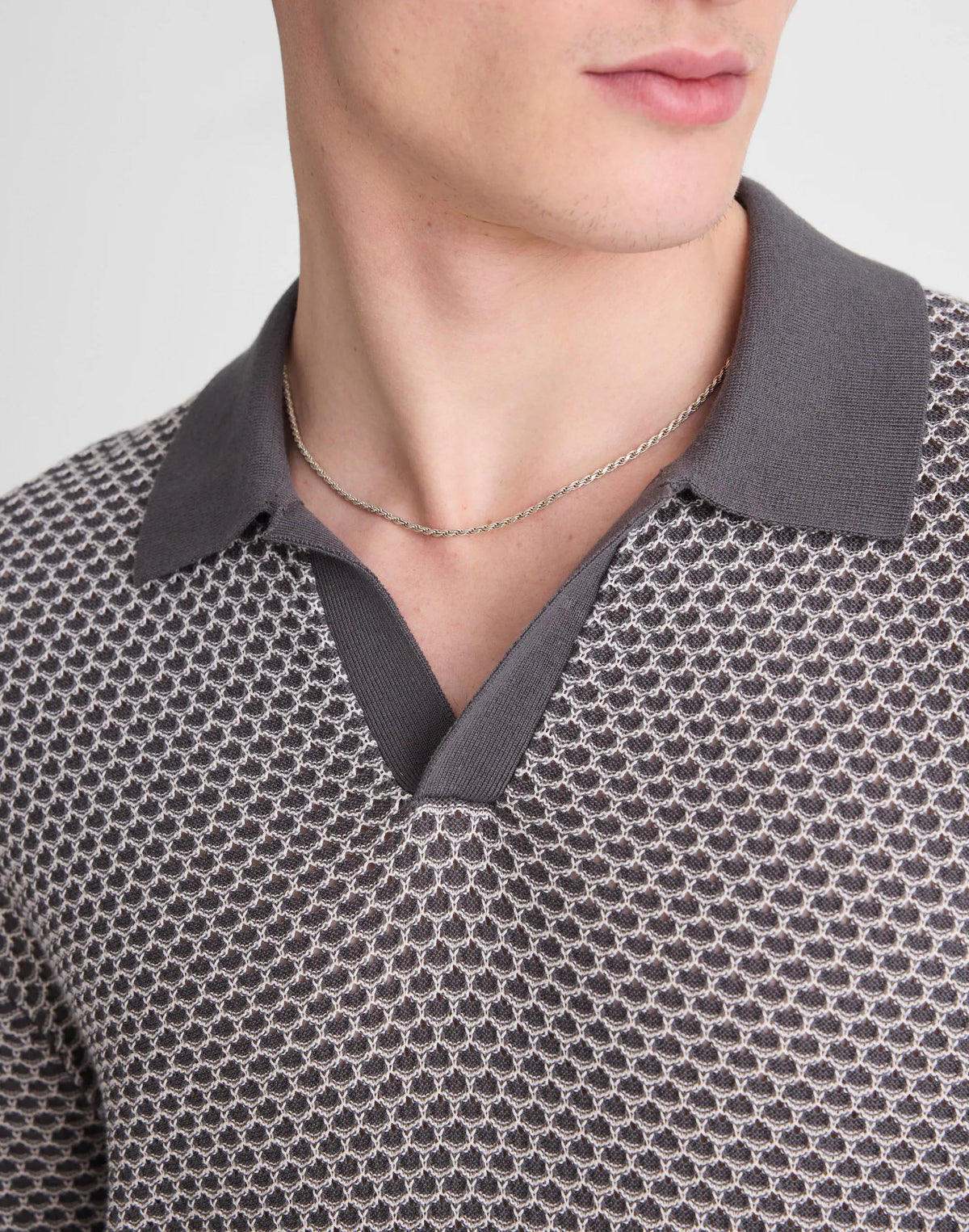 Madewell Johnny-Collar Sweater Polo Stormy Spruce