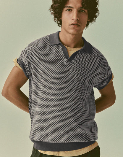 Madewell Johnny-Collar Sweater Polo Stormy Spruce