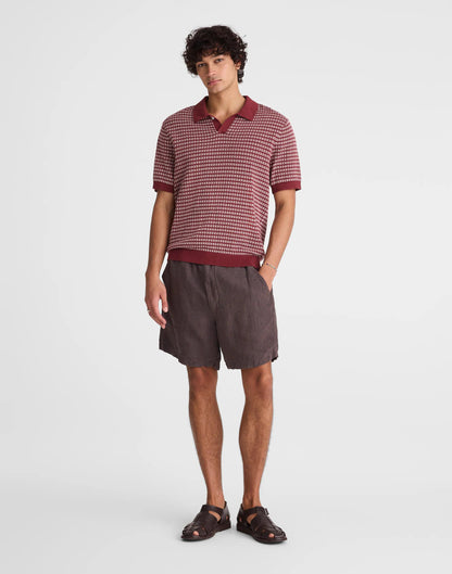 Madewell Single-Button Sweater Polo Dusty Merlot