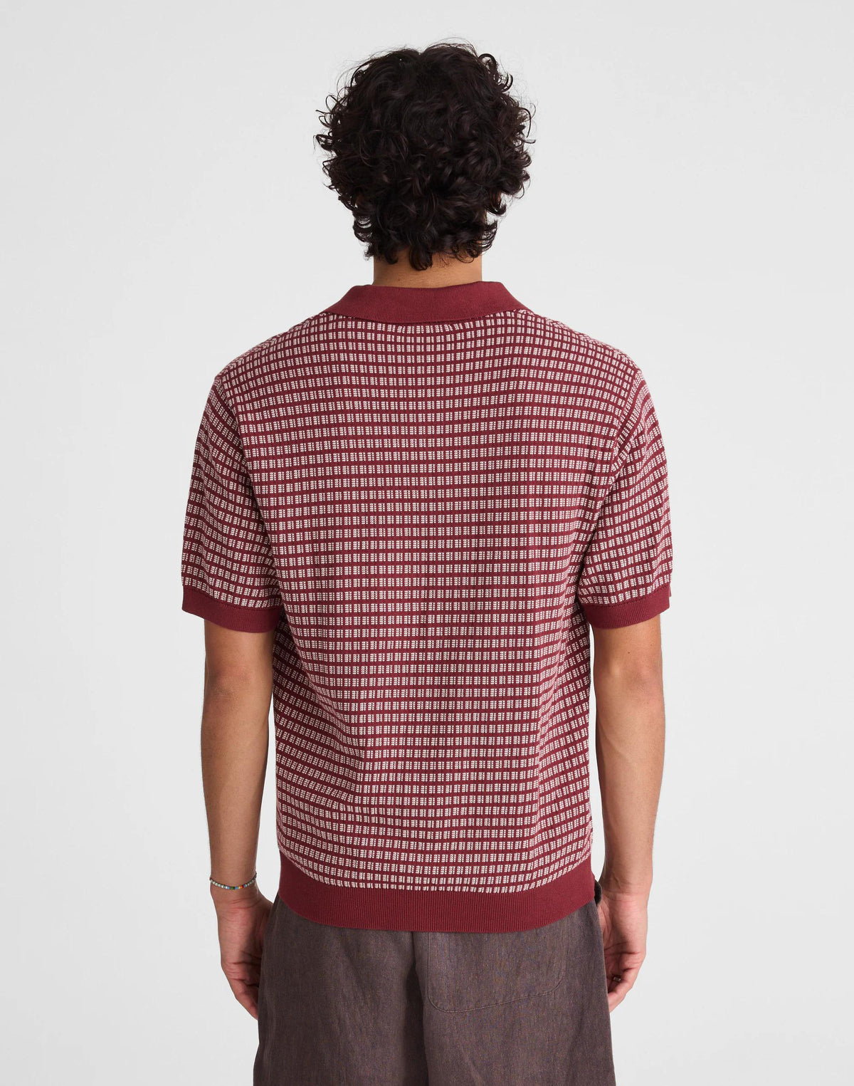 Madewell Single-Button Sweater Polo Dusty Merlot