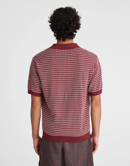 Madewell Single-Button Sweater Polo Dusty Merlot