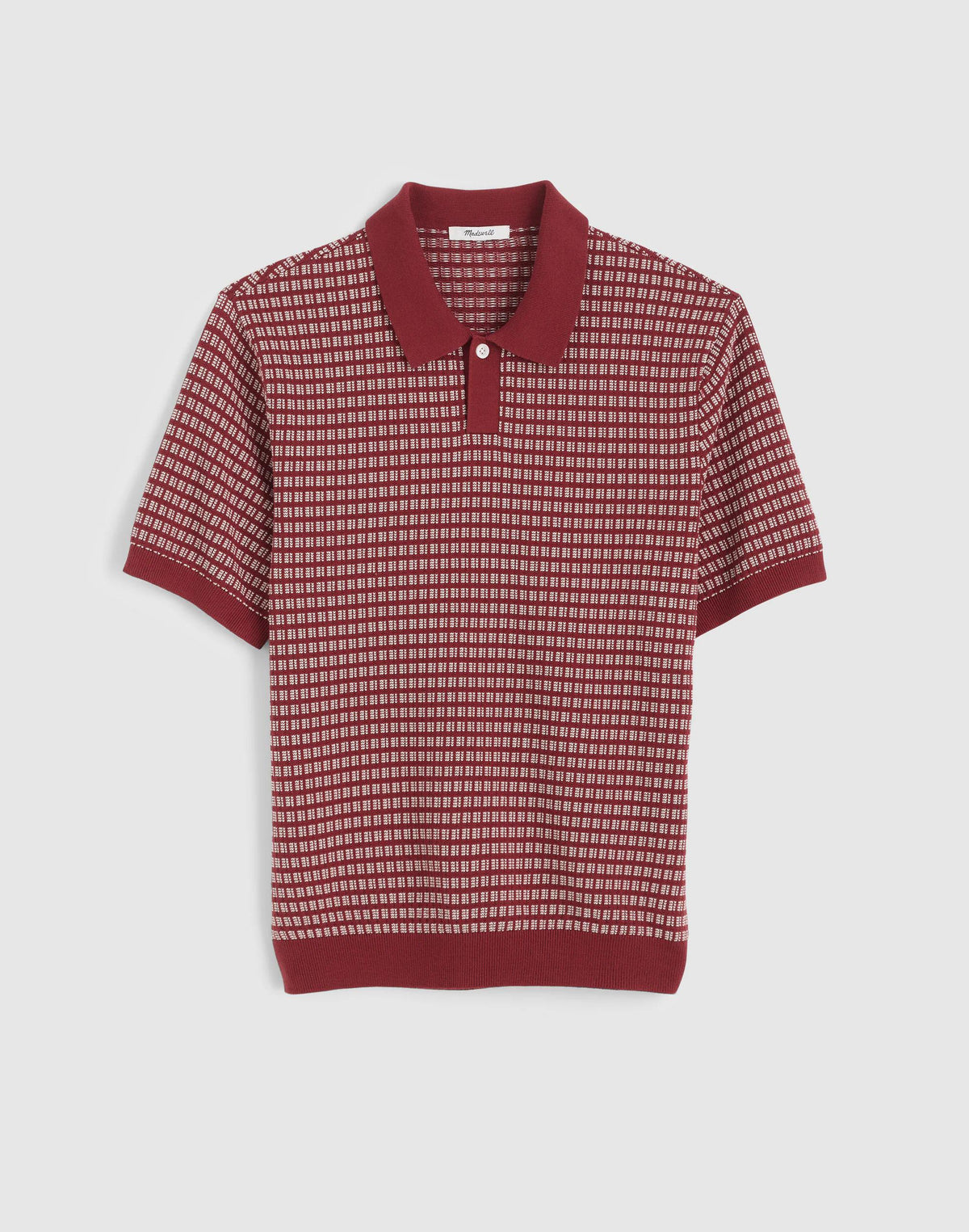 Madewell Single-Button Sweater Polo Dusty Merlot