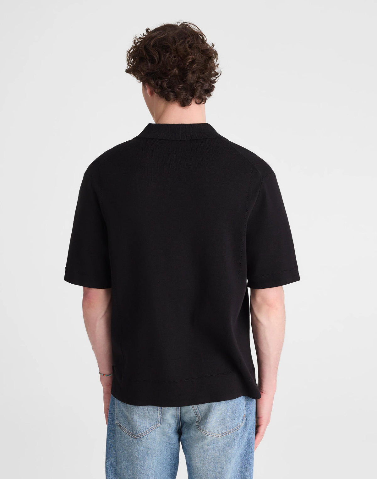 Madewell Knit Short-Sleeve Boxy Shirt Jet Black