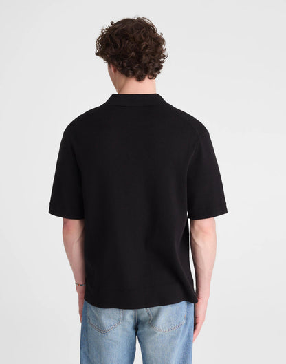 Madewell Knit Short-Sleeve Boxy Shirt Jet Black