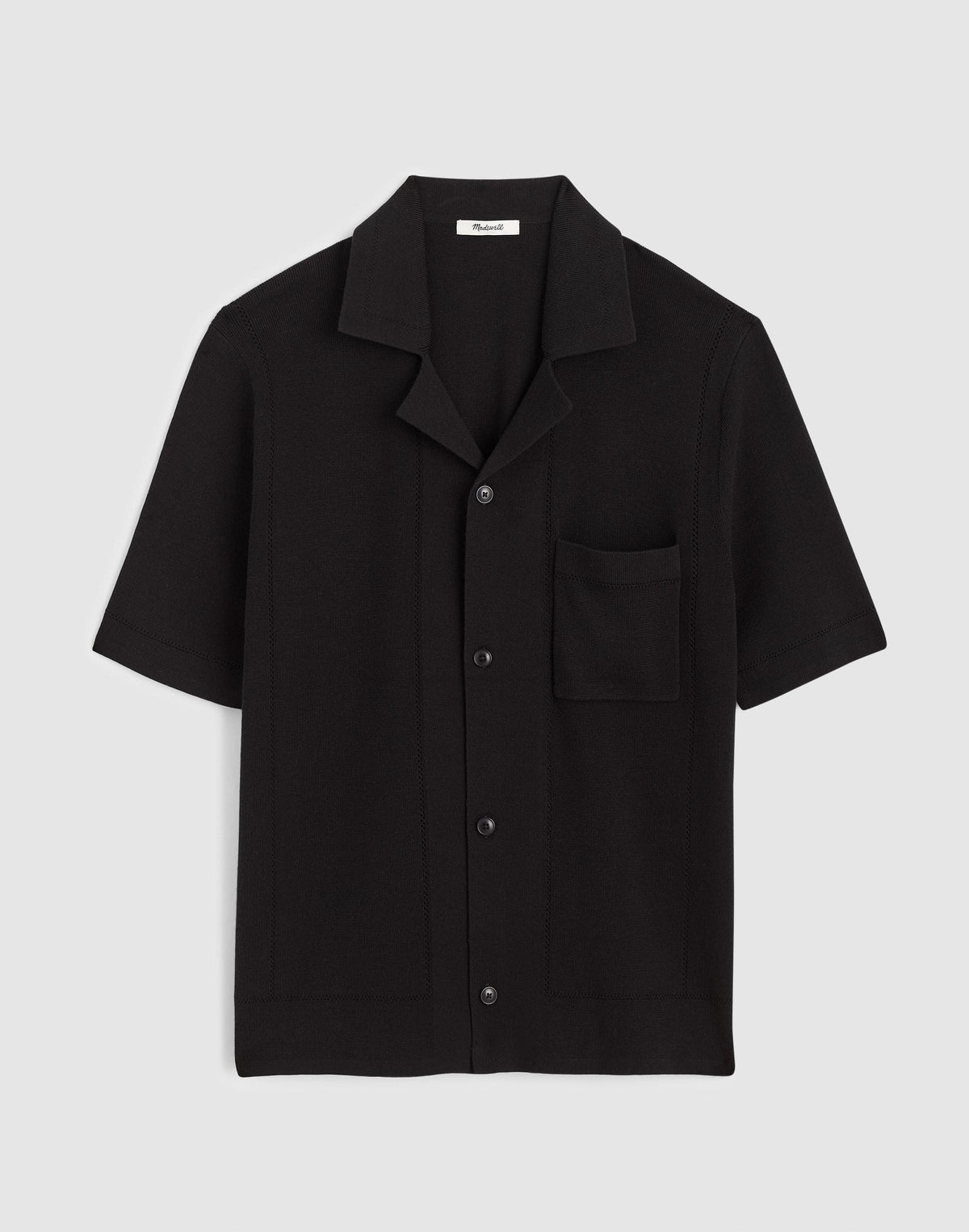 Madewell Knit Short-Sleeve Boxy Shirt Jet Black