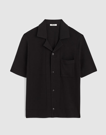 Madewell Knit Short-Sleeve Boxy Shirt Jet Black