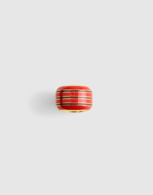 Madewell Striped Enamel Bead Clip Varsity Red