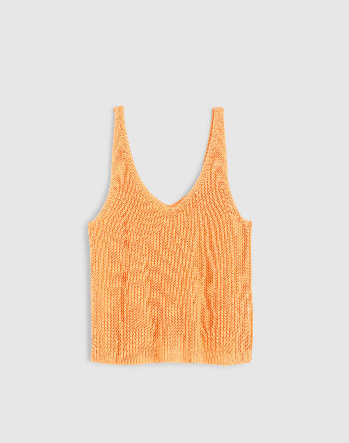 Madewell V-Neck Tank in 100% Linen Apricot Blush