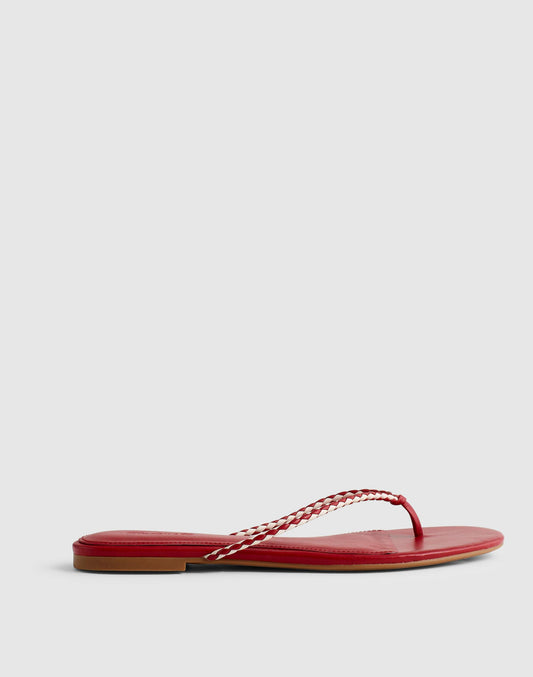 Madewell The Iggy Braided Thong Sandal Bright Ember Multi