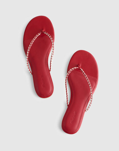 Madewell The Iggy Braided Thong Sandal Bright Ember Multi