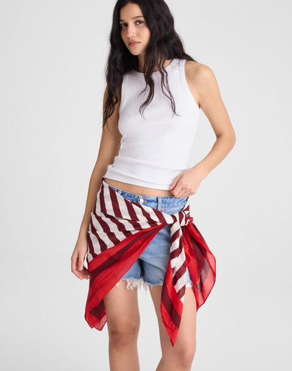 Madewell Striped Sarong Border Stripe Plum
