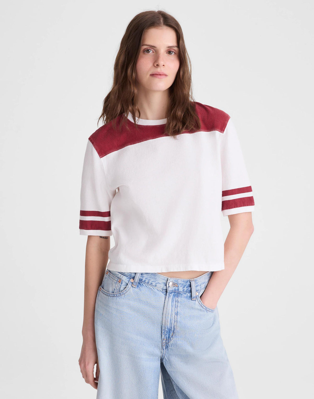 Madewell The Relaxed Varsity Tee in Vintage Jersey Varsity Red