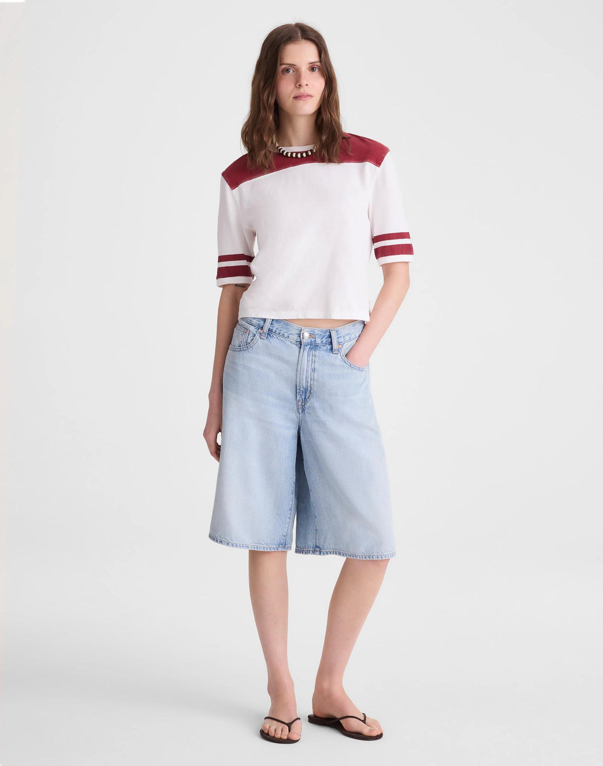 Madewell The Relaxed Varsity Tee in Vintage Jersey Varsity Red