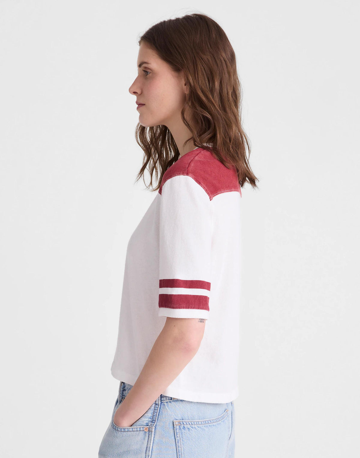 Madewell The Relaxed Varsity Tee in Vintage Jersey Varsity Red