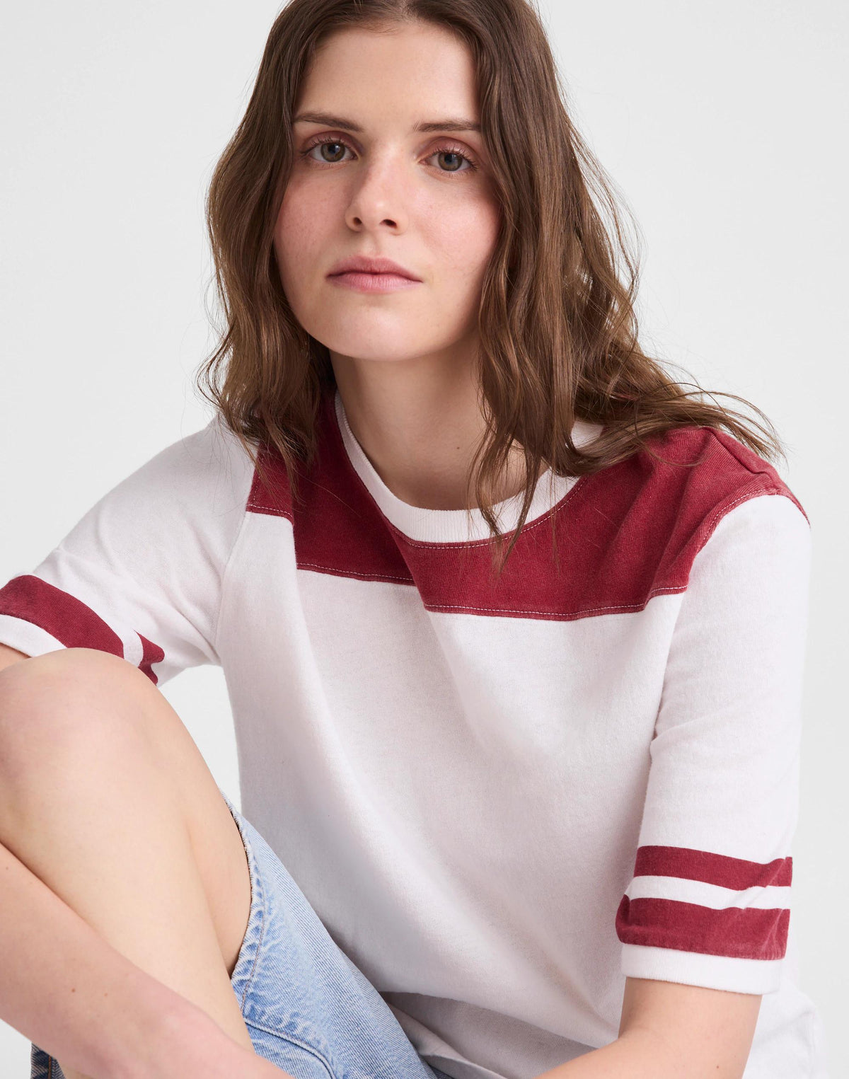 Madewell The Relaxed Varsity Tee in Vintage Jersey Varsity Red