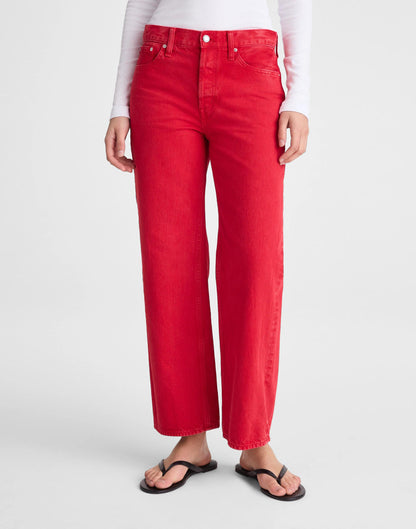 Madewell Low-Slung Baggy Crop Jean Varsity Red