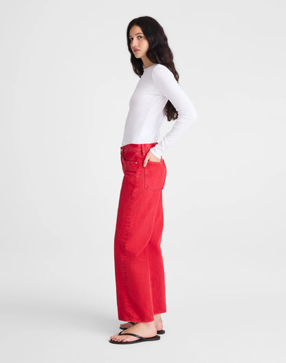 Madewell Low-Slung Baggy Crop Jean Varsity Red