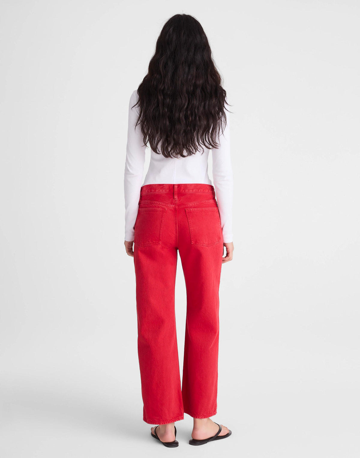 Madewell Low-Slung Baggy Crop Jean Varsity Red