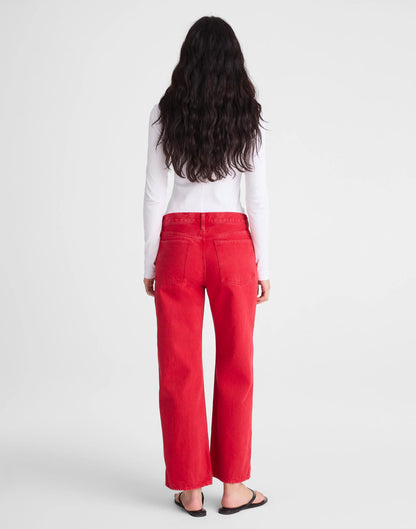 Madewell Low-Slung Baggy Crop Jean Varsity Red