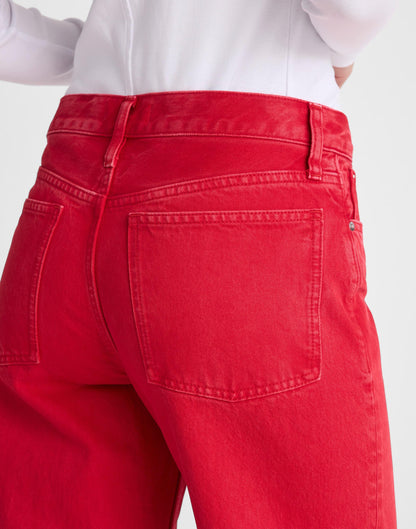 Madewell Low-Slung Baggy Crop Jean Varsity Red