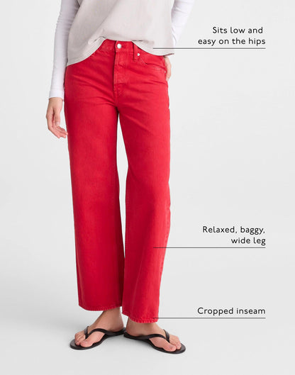 Madewell Low-Slung Baggy Crop Jean Varsity Red