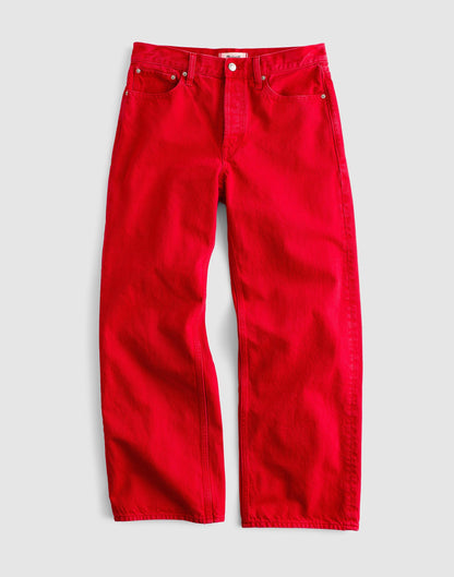 Madewell Low-Slung Baggy Crop Jean Varsity Red