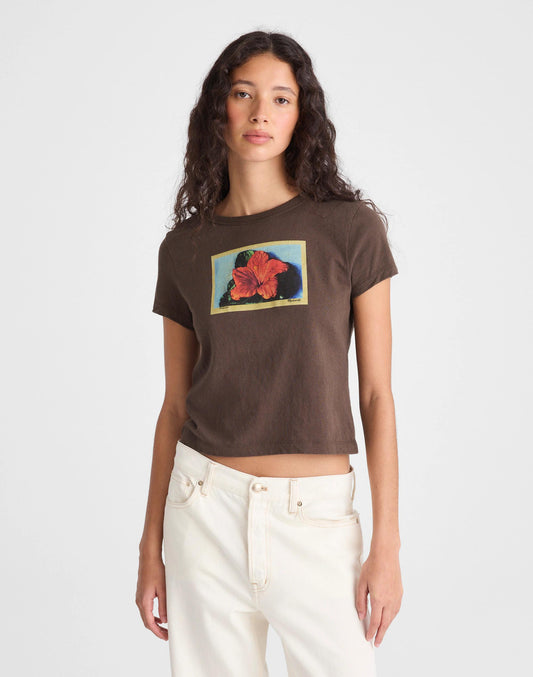 Madewell The Relaxed Baby Tee in Vintage Jersey Tropical Graphic Print