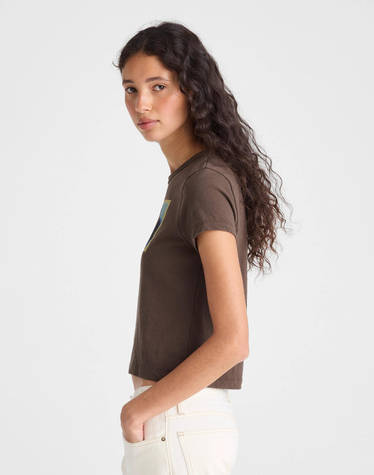 Madewell The Relaxed Baby Tee in Vintage Jersey Tropical Graphic Print