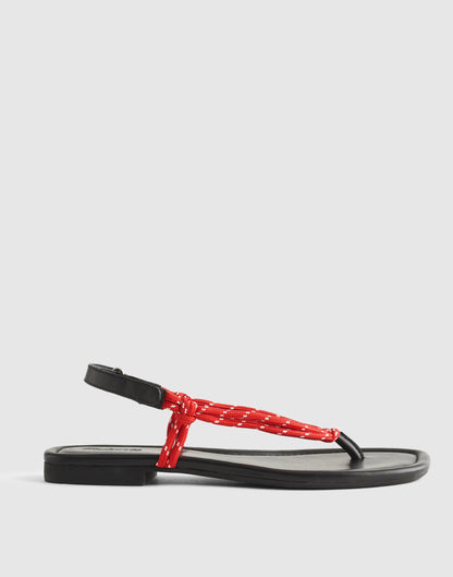 Madewell The Aliyah Thong Sandal in Paracord Festival Red