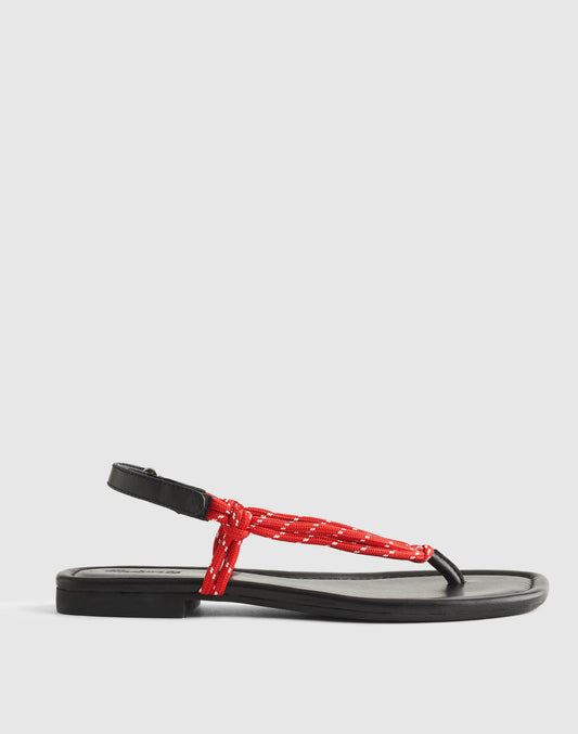 Madewell The Aliyah Thong Sandal in Paracord Festival Red