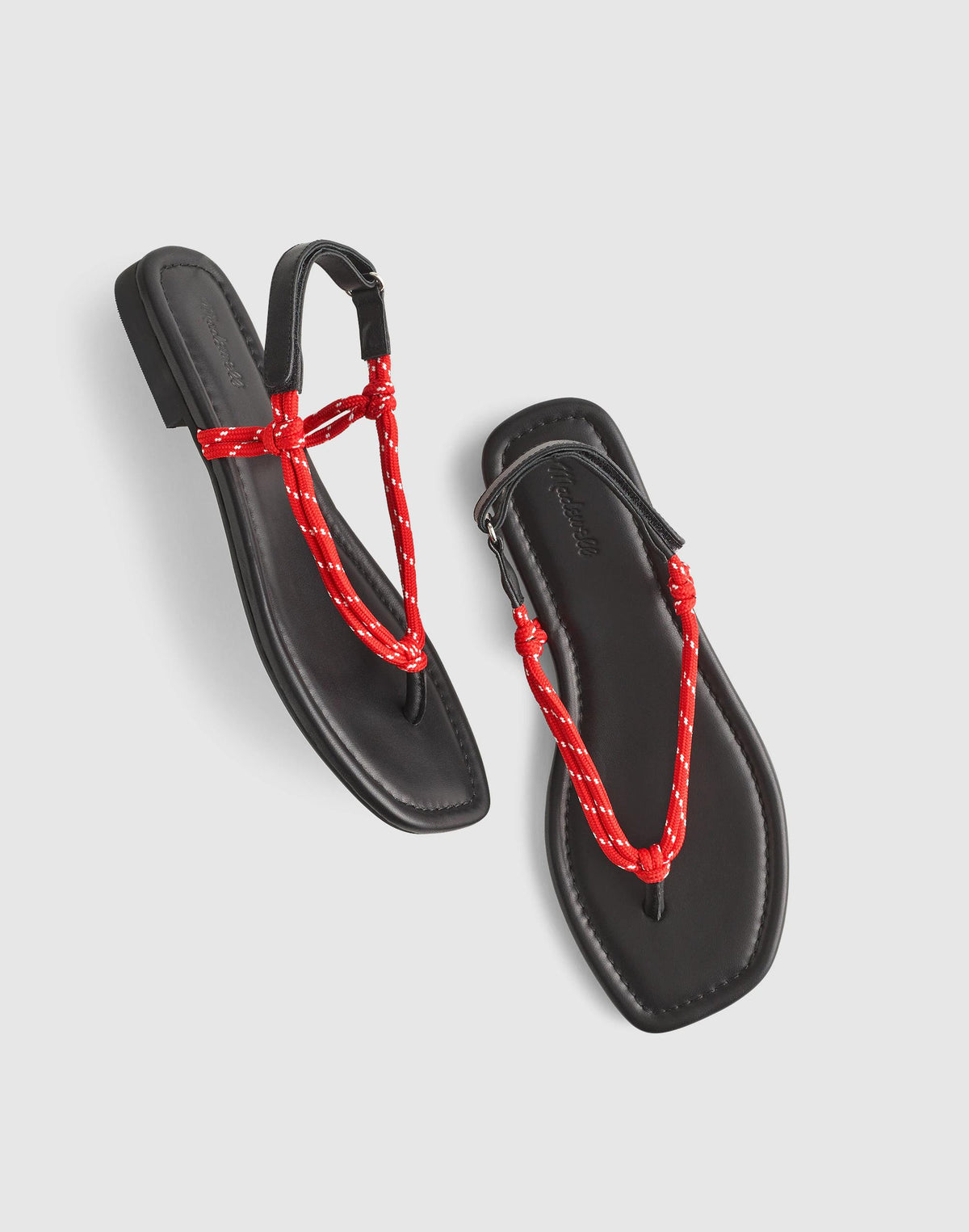 Madewell The Aliyah Thong Sandal in Paracord Festival Red