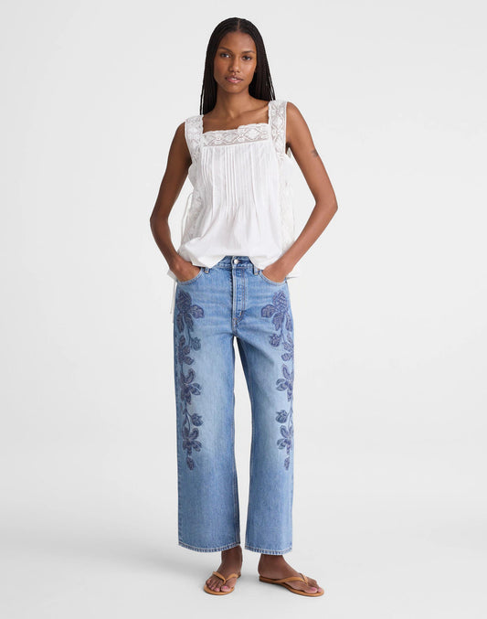 Madewell Low-Slung Baggy Crop Jean Worn Mid Indigo