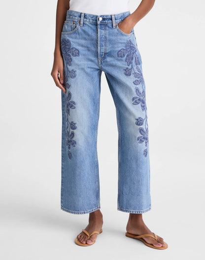 Madewell Low-Slung Baggy Crop Jean Worn Mid Indigo