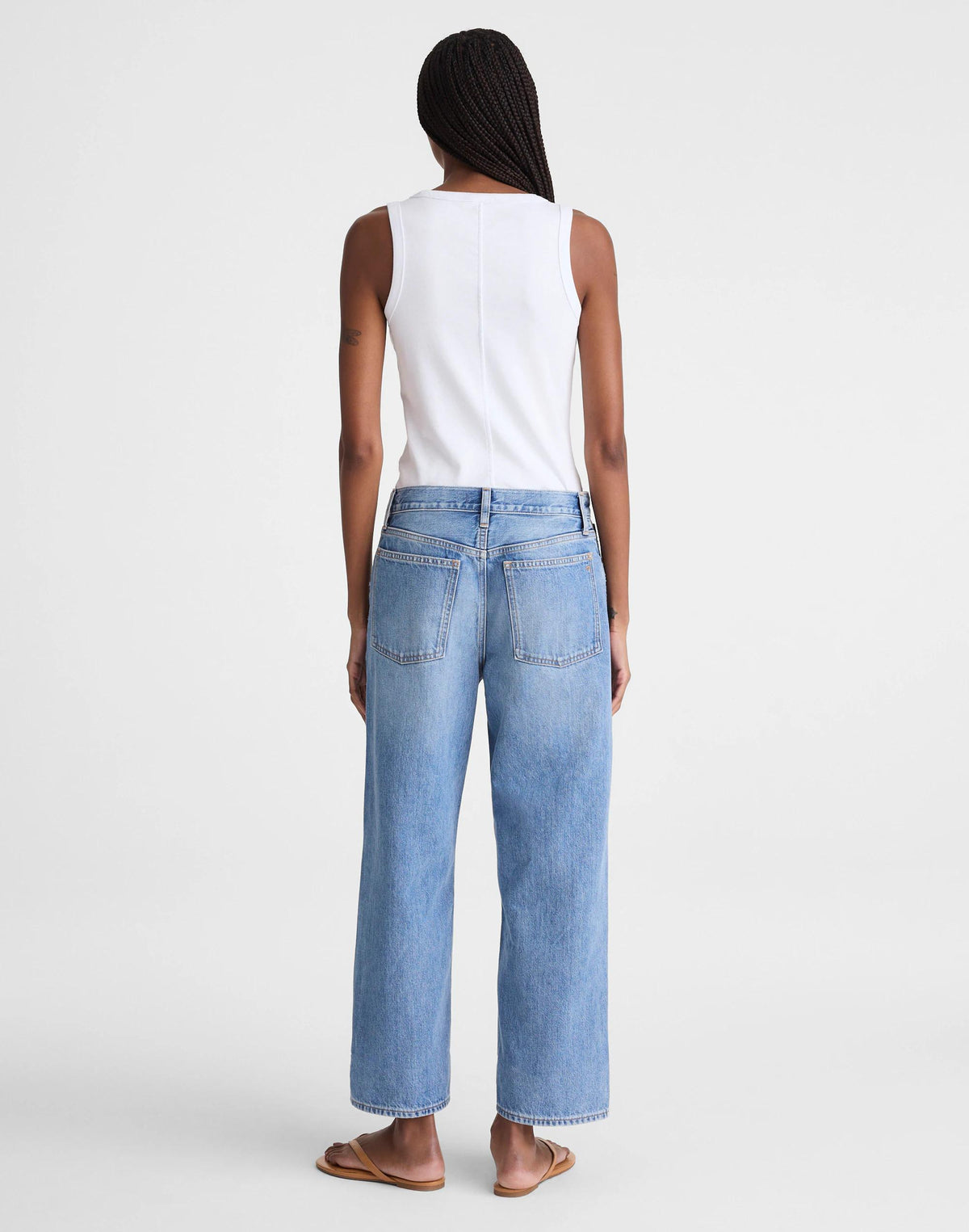 Madewell Low-Slung Baggy Crop Jean Worn Mid Indigo