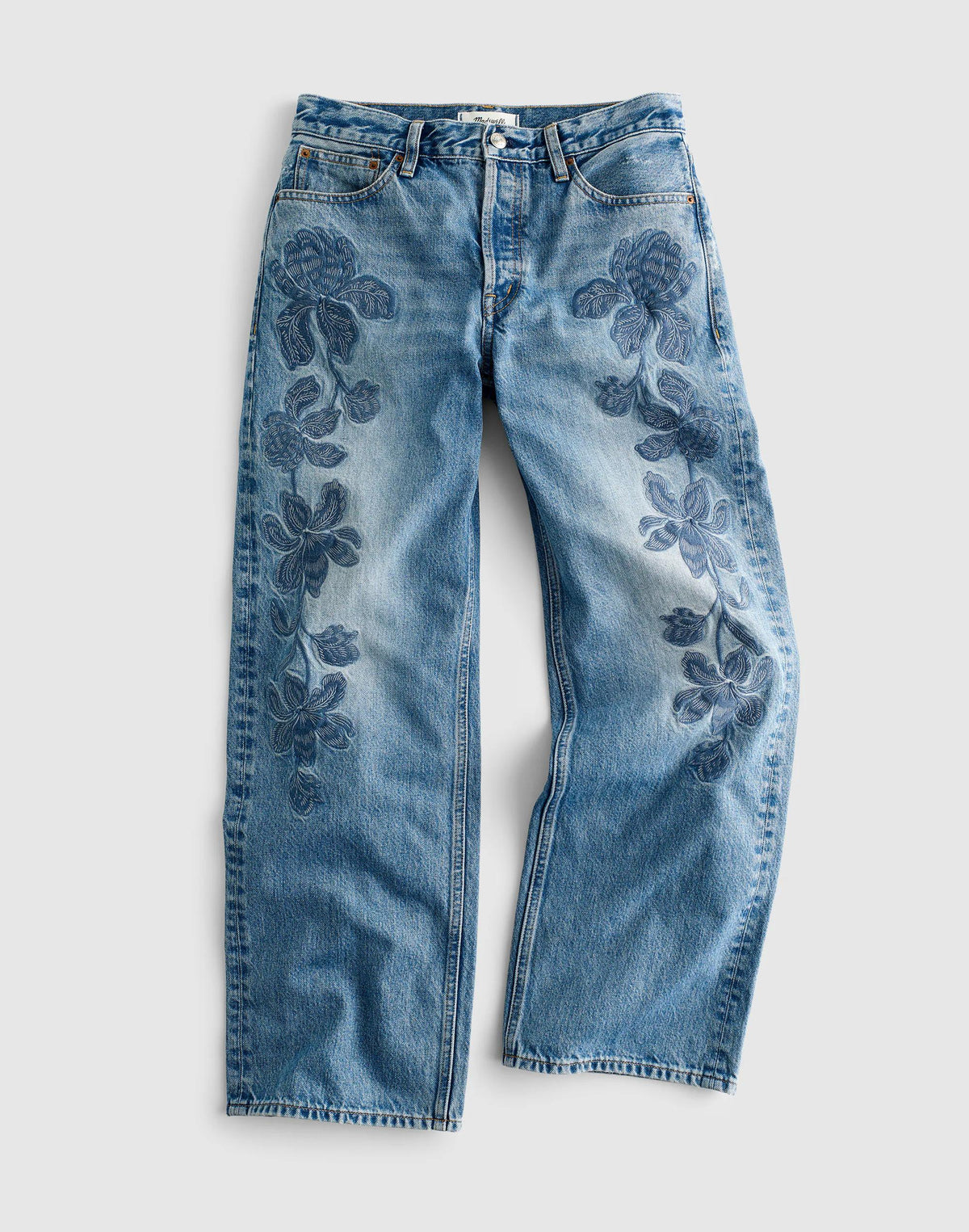 Madewell Low-Slung Baggy Crop Jean Worn Mid Indigo