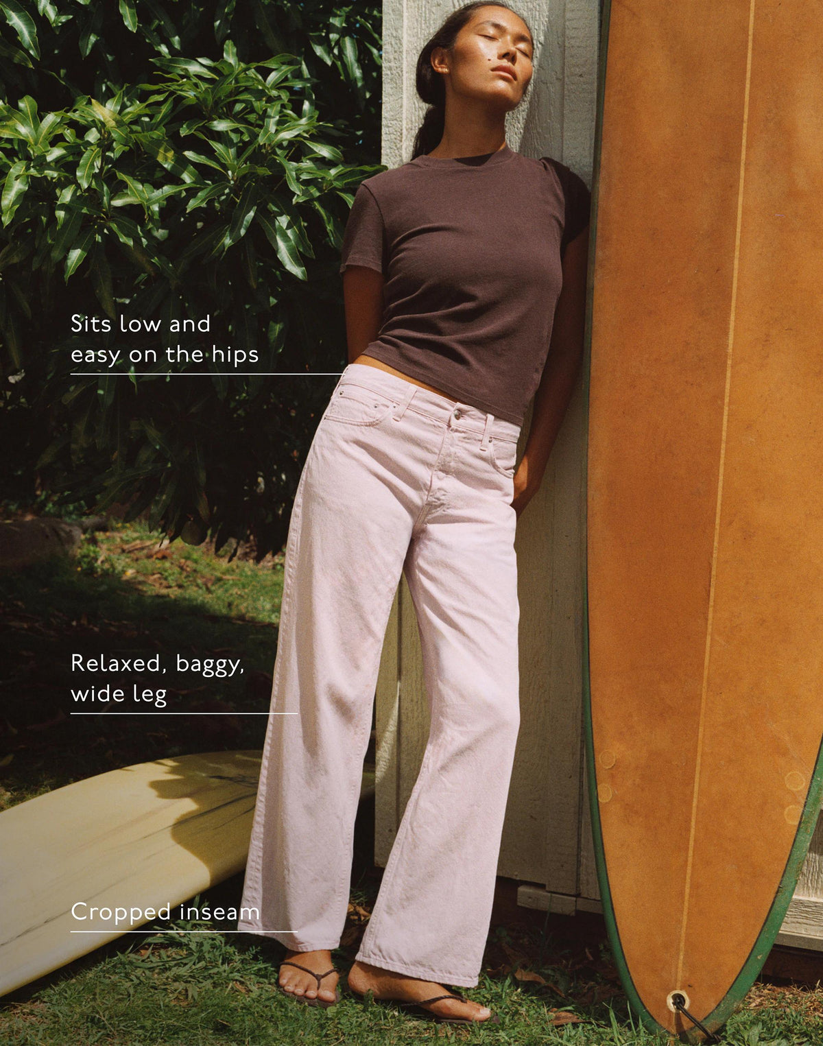 Madewell Low-Slung Baggy Crop Jean Marble Lilac