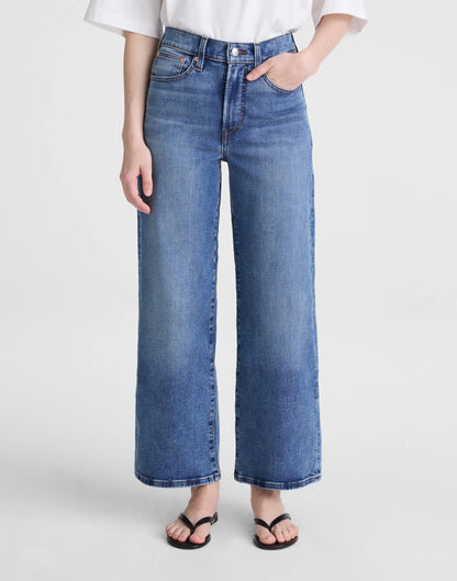 Madewell The Wide-Leg Crop Jean in Super Stretch Denim Oneida Wash