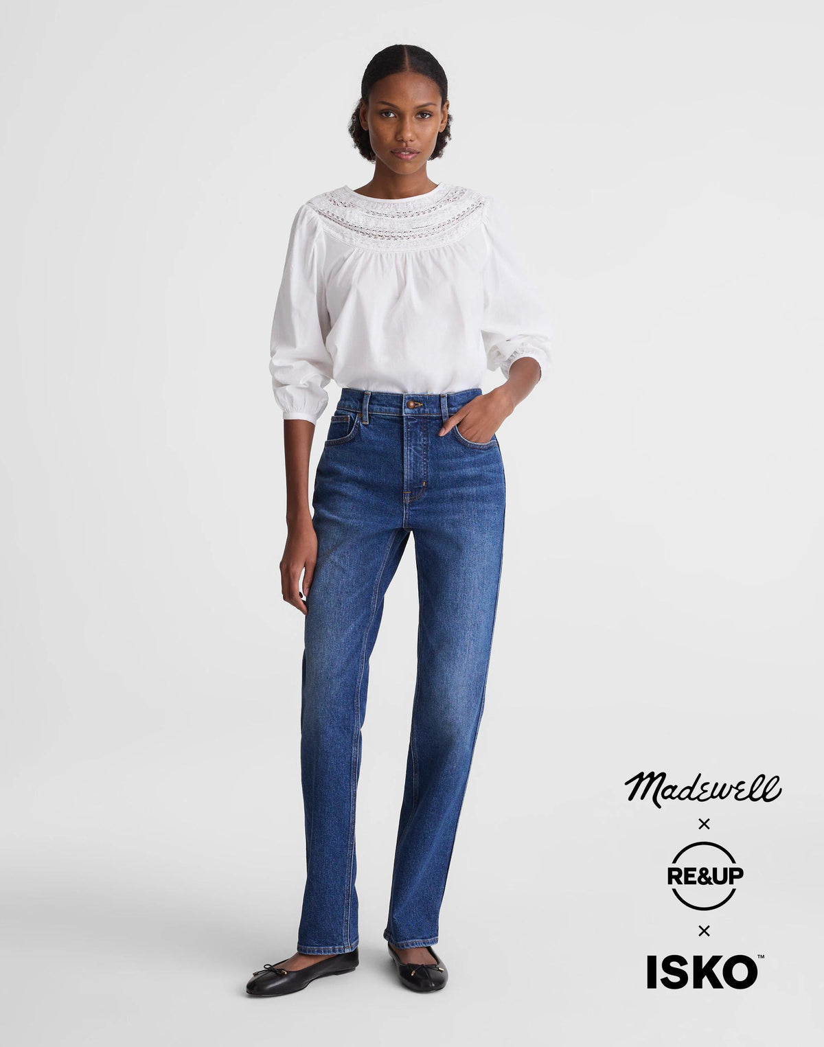 Madewell Circular Longline Straight Jean Storm Cloud Wash
