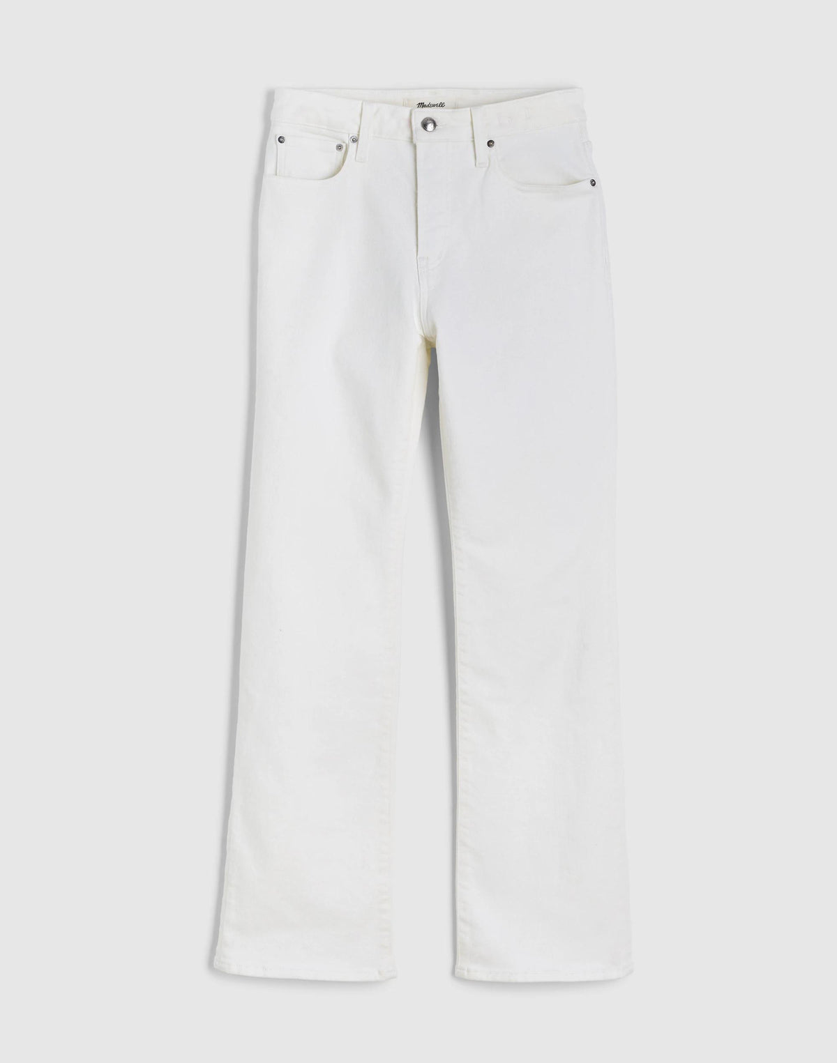 Madewell The Curvy Flare Crop Jean in Super Stretch Denim Tile White