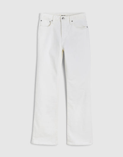 Madewell The Curvy Flare Crop Jean in Super Stretch Denim Tile White