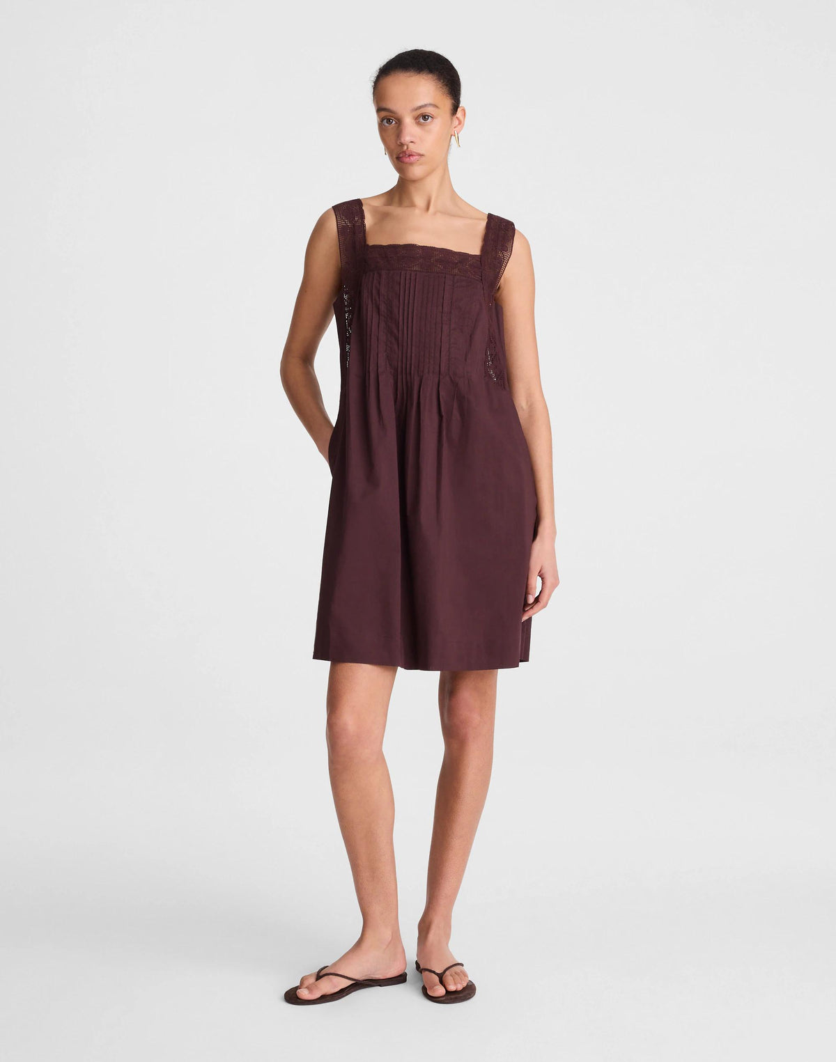 Madewell The Sophie Mini Dress Burnt Cocoa