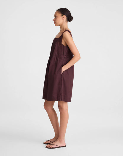 Madewell The Sophie Mini Dress Burnt Cocoa