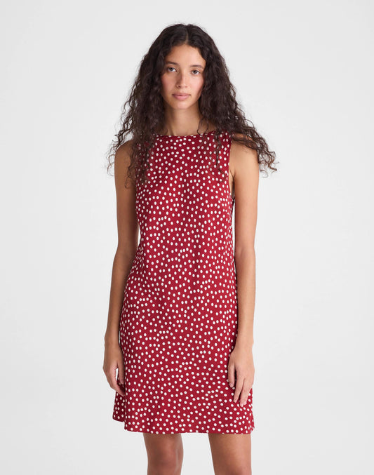 Madewell Boatneck Sleeveless Mini Dress Red Currant