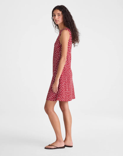 Madewell Boatneck Sleeveless Mini Dress Red Currant