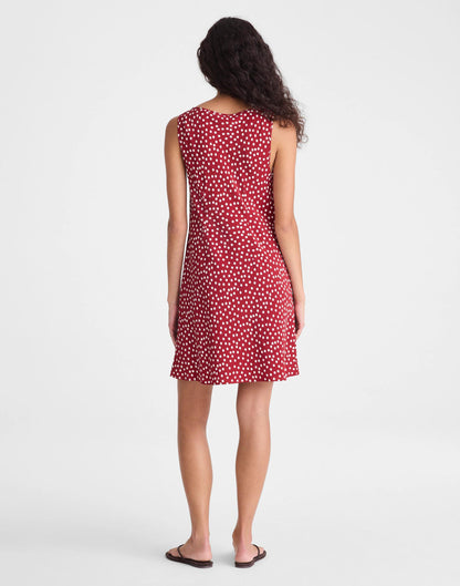 Madewell Boatneck Sleeveless Mini Dress Red Currant