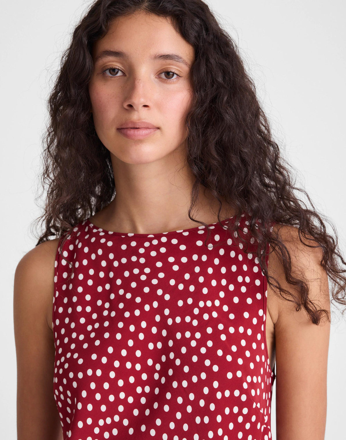 Madewell Boatneck Sleeveless Mini Dress Red Currant
