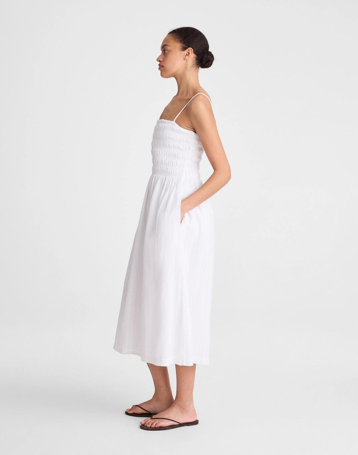 Madewell The Peyton Midi Dress White