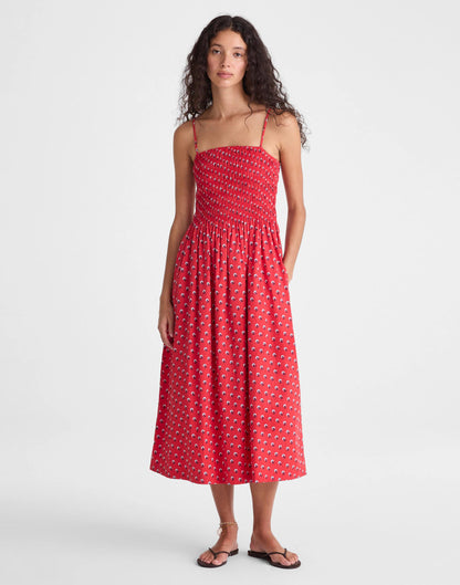 Madewell The Peyton Midi Dress Enamel Red