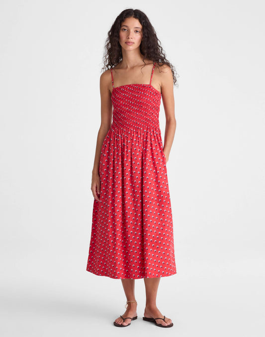 Madewell The Peyton Midi Dress Enamel Red