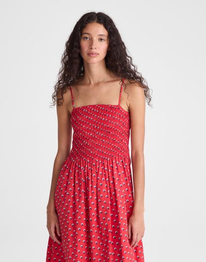 Madewell The Peyton Midi Dress Enamel Red